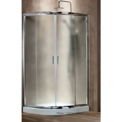 Καμπίνα Ντουζιέρας Ημικυκλική New Tema 90Χ90X180 εκ. με Κρύσταλλο Ασφαλείας NT9090RF Fabric Χρωμέ